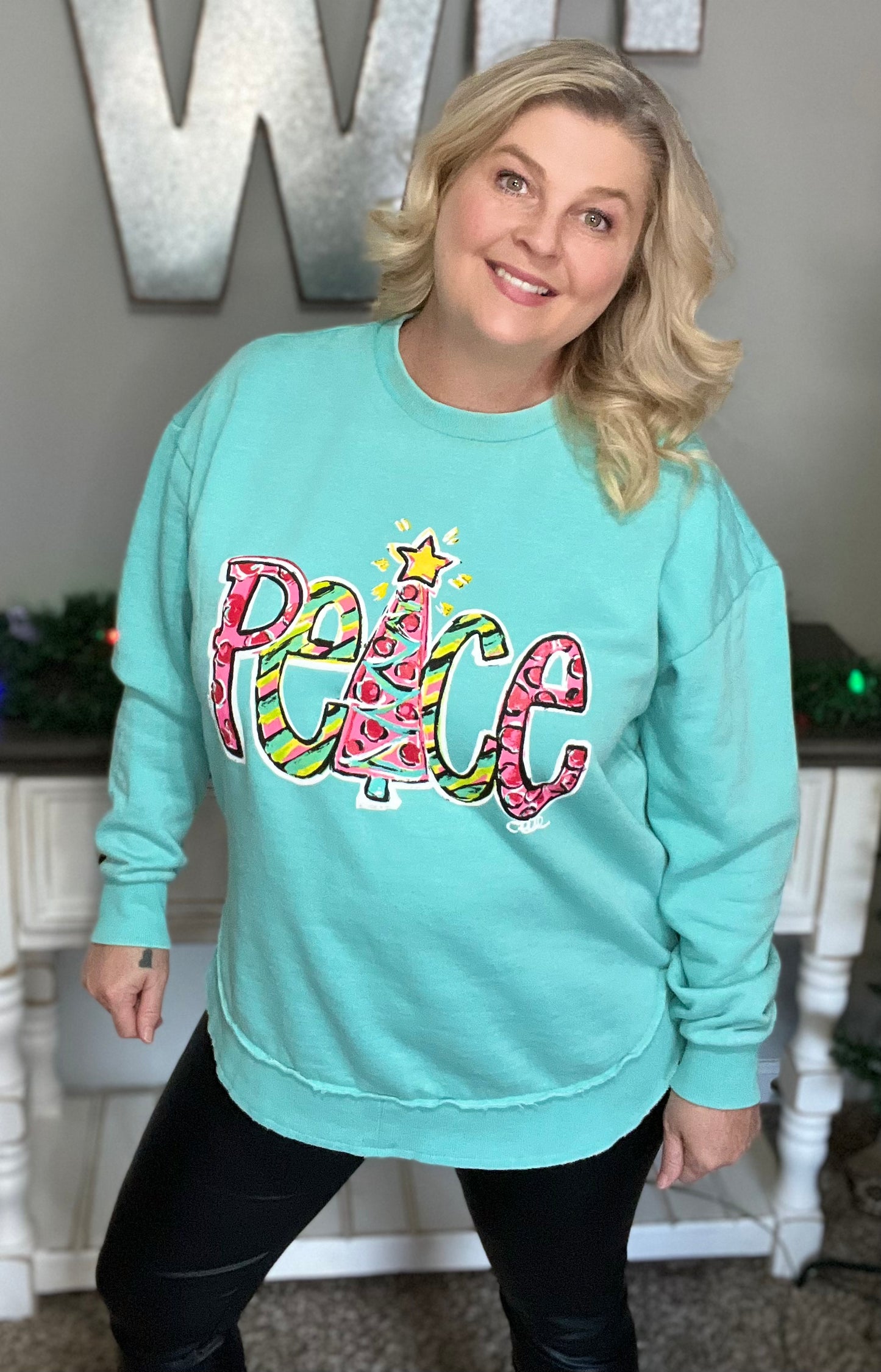 Load image into Gallery viewer, Callie Ann Stelter Christmas Peace Sweatshirt
