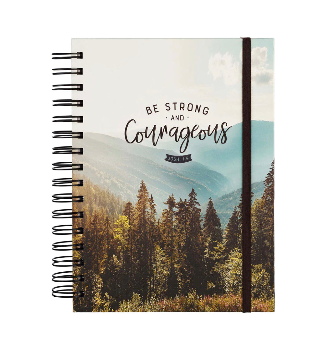 Load image into Gallery viewer, Be Strong and Courageous Spiral Journal

